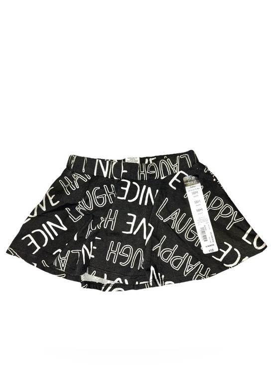 okie dokie Other - Black & White Graphic Print Typography Skort Love Laugh Happy Nice All-over Text
